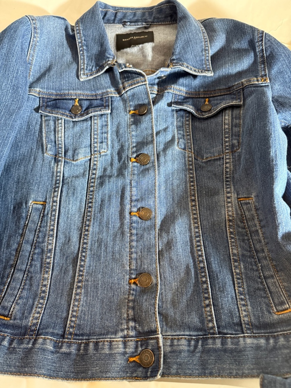 Banana Republic Women's Medium Blue Denim Jean Jacket - Picture 3 of 6